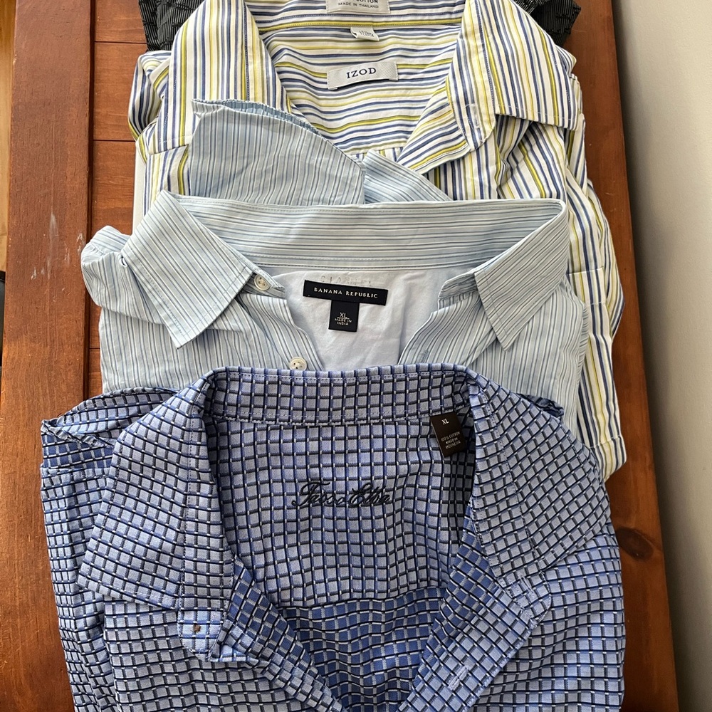Lot of 4 Men’s Size XL long-sleeve dress shirts